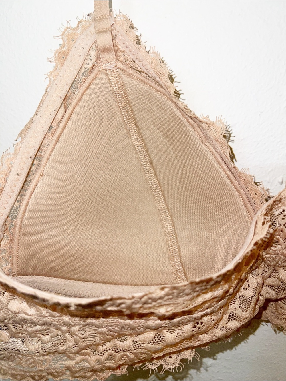 aerie Lace v neck T back nude adjustable straps Bralette - Picture 6 of 8